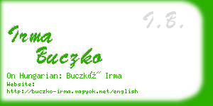 irma buczko business card
